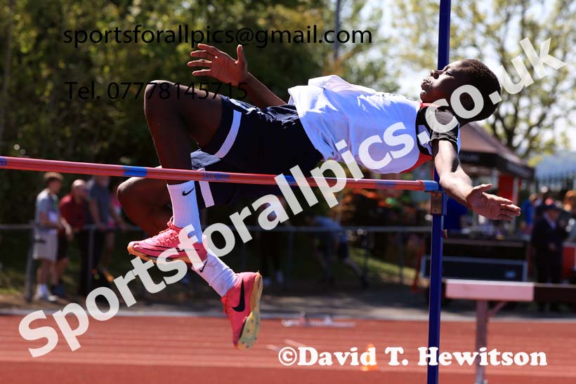 Boys under-13s high jump, 2025 North Eastern Track and Field Champs., Shildon, County Durham. Photo: David T. Hewitson/Sports for All Pics